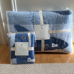 Pottery Barn Kids Finn Shark Twin Quilt and Pillow Sham